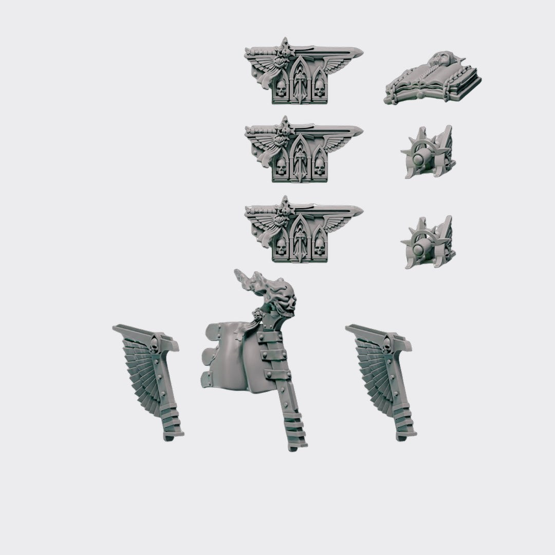 Pack conversión Motos Eternal Pilgrims — bits de conversión sci-fi grimdark de Greytide Studio, resina 32mm sin pintar
