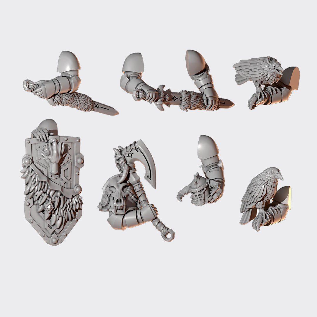 Pack poses heroicas Primal Hounds — bits de conversión sci-fi grimdark de Greytide Studio, resina 32mm sin pintar
