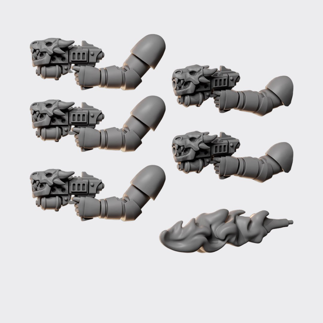 Pistola lanzallamas Anvil Wardens B — bits de conversión sci-fi grimdark de Greytide Studio, resina 32mm sin pintar