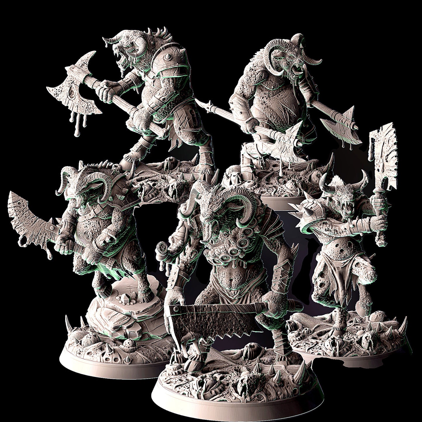 Miniatura Bestia-Hombres de la Plaga Reinos del Caos resina 32mm sin pintar - Drakholm