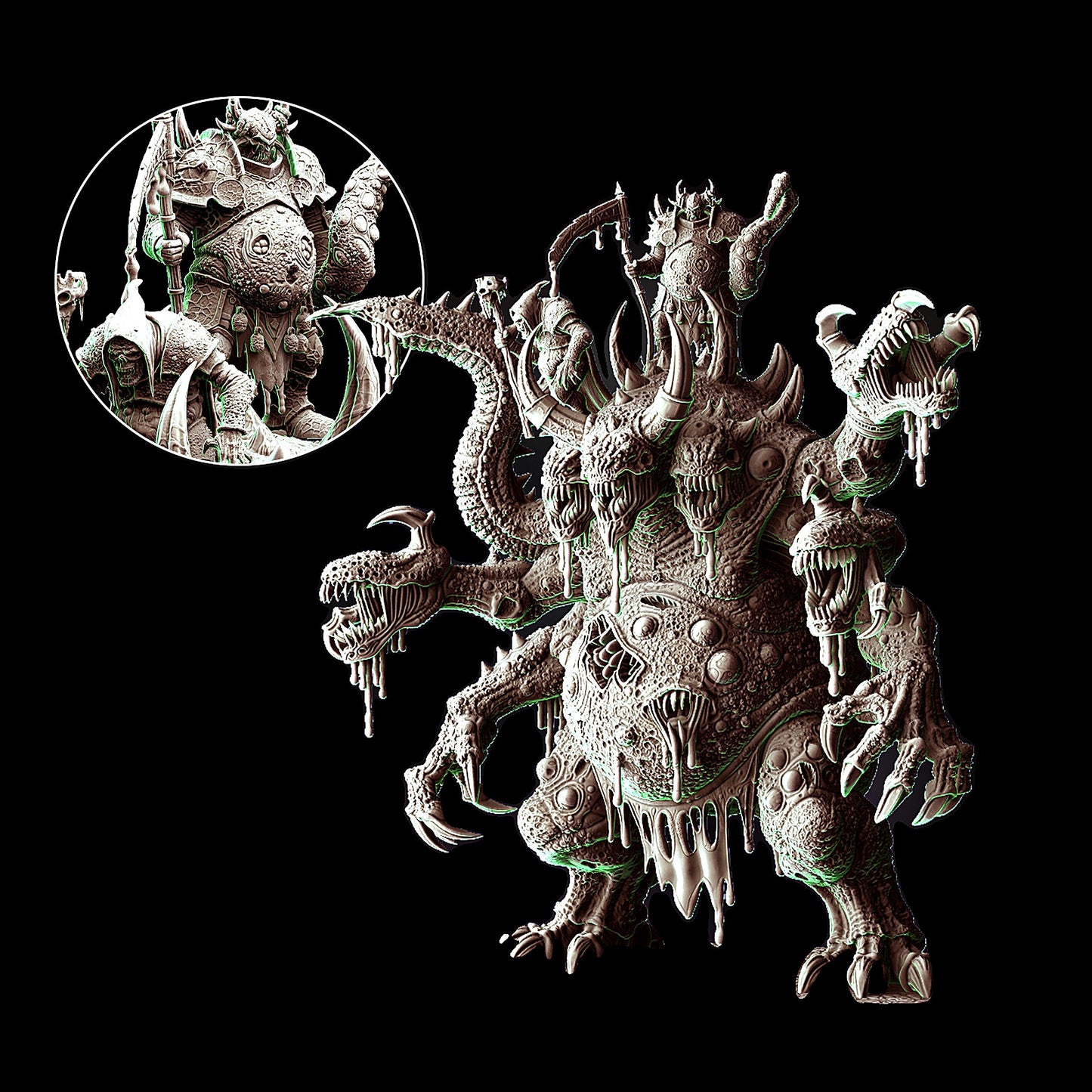 Miniatura Titán Demoniaco de la Plaga Reinos del Caos resina 32mm sin pintar - Drakholm