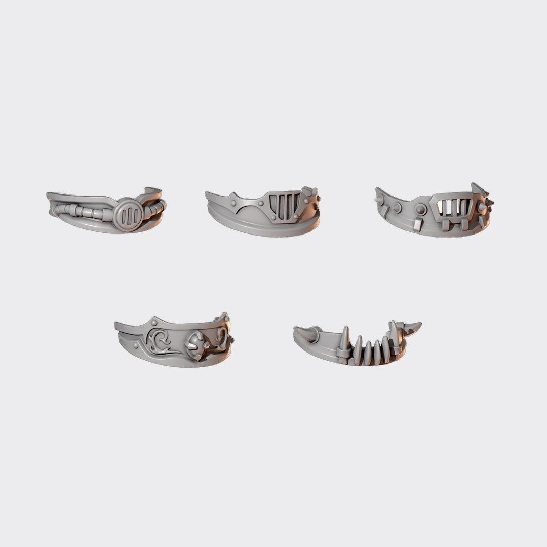 Protectores de cuello Terminator Anvil Wardens — bits de conversión sci-fi grimdark de Greytide Studio, resina 32mm sin pintar