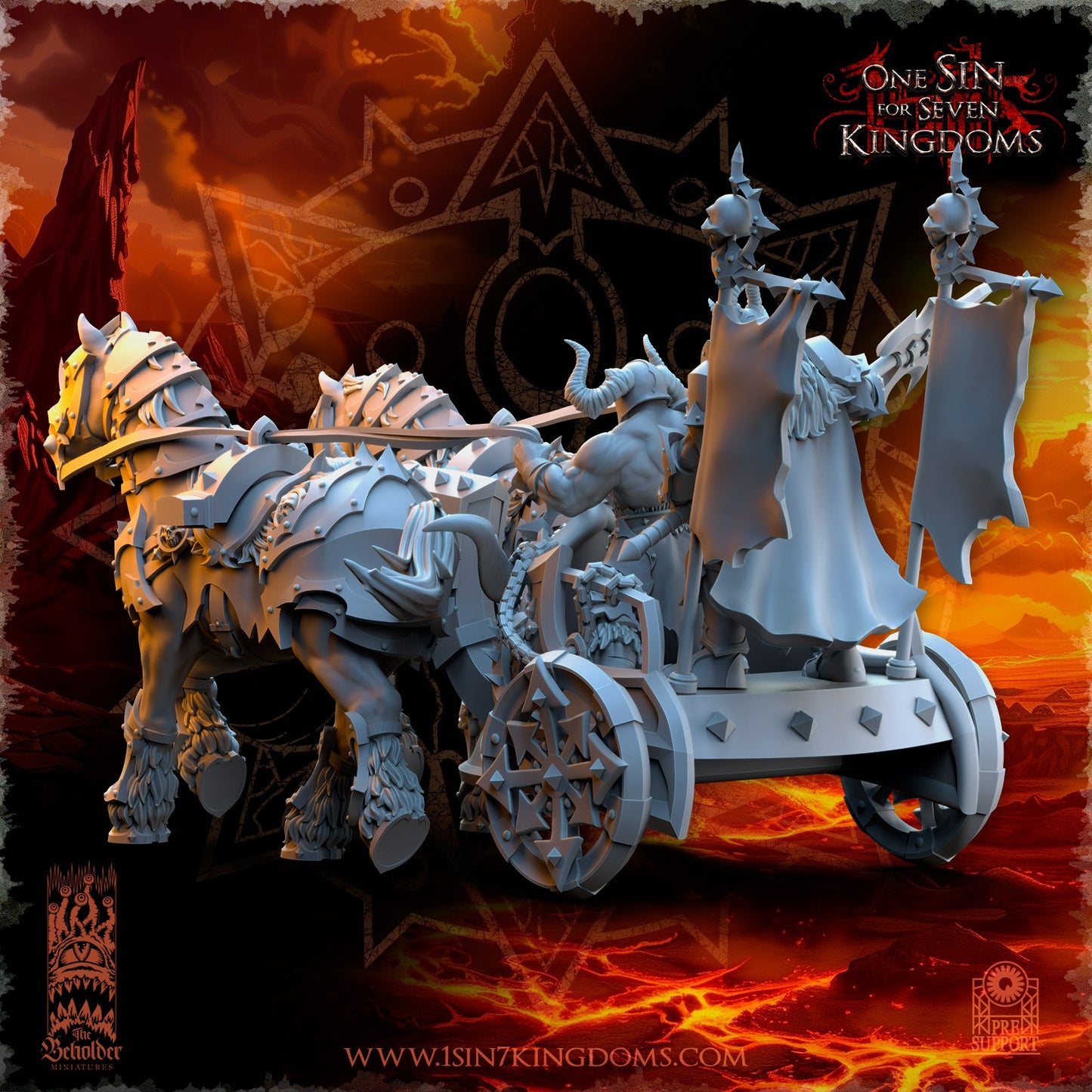 Miniatura Carro de la Muerte Reinos del Caos resina 32mm sin pintar - Drakholm
