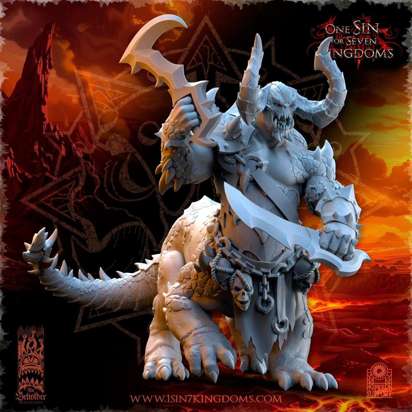 Miniatura Gardianes del Dragón Reinos del Caos resina 32mm sin pintar - Drakholm