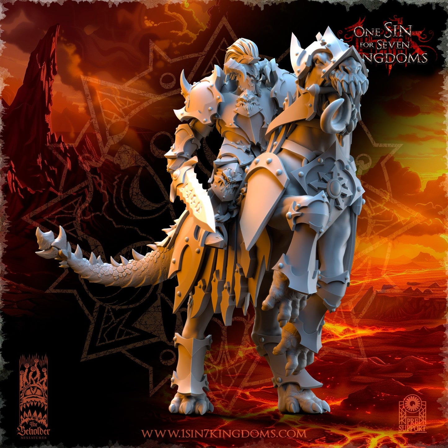 Miniatura Caballeros Ascendidos Reinos del Caos resina 32mm sin pintar - Drakholm