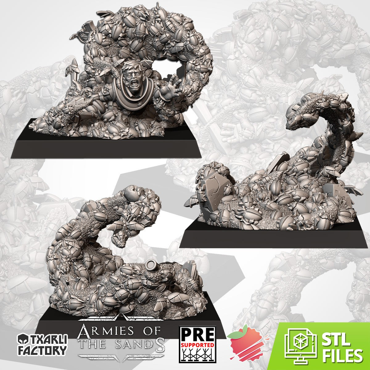 Miniatura Marea de Escarabajos de Arena Reyes Funerarios resina 32mm sin pintar - Drakholm