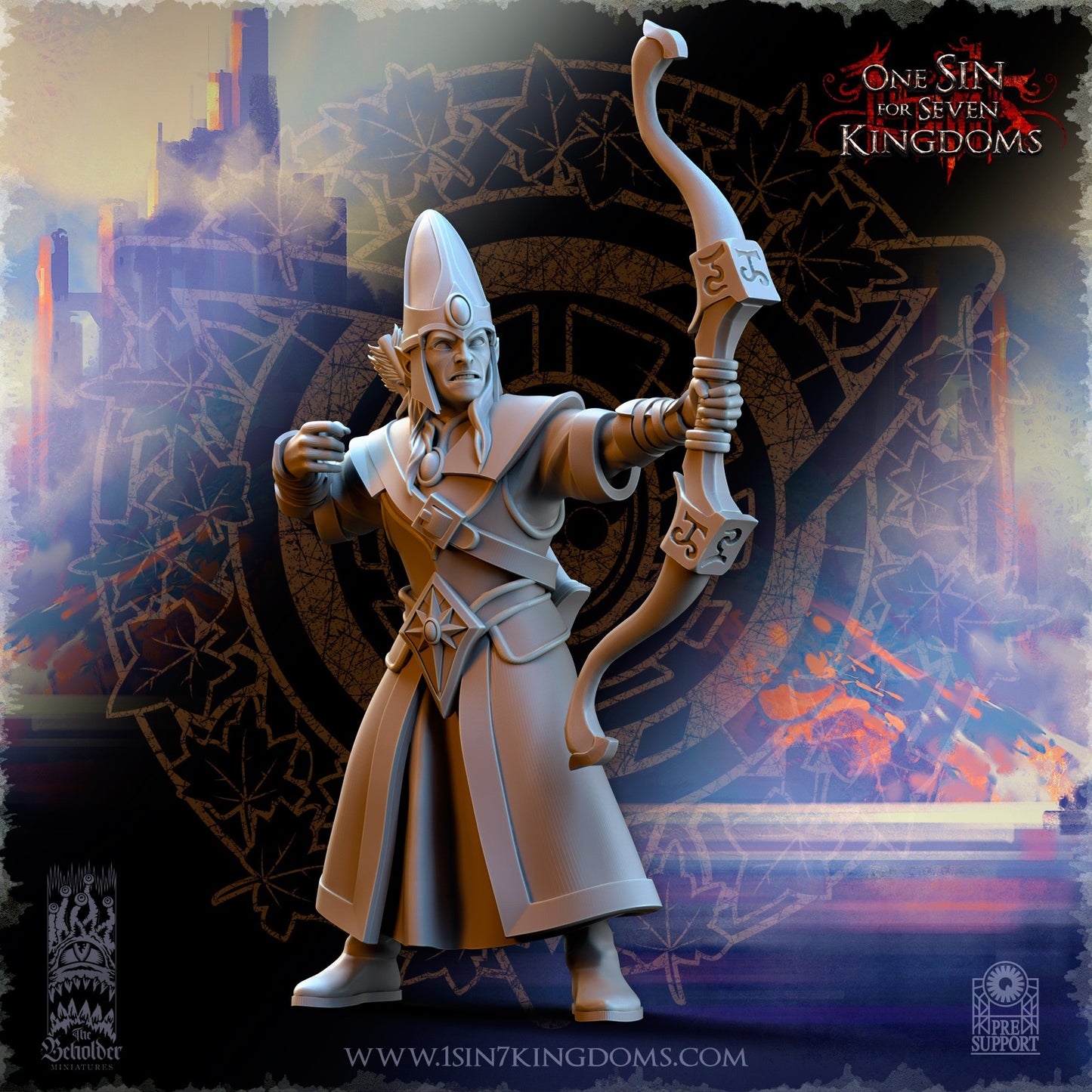 Miniatura Arqueros del reino Altos Elfos resina 32mm sin pintar - Drakholm