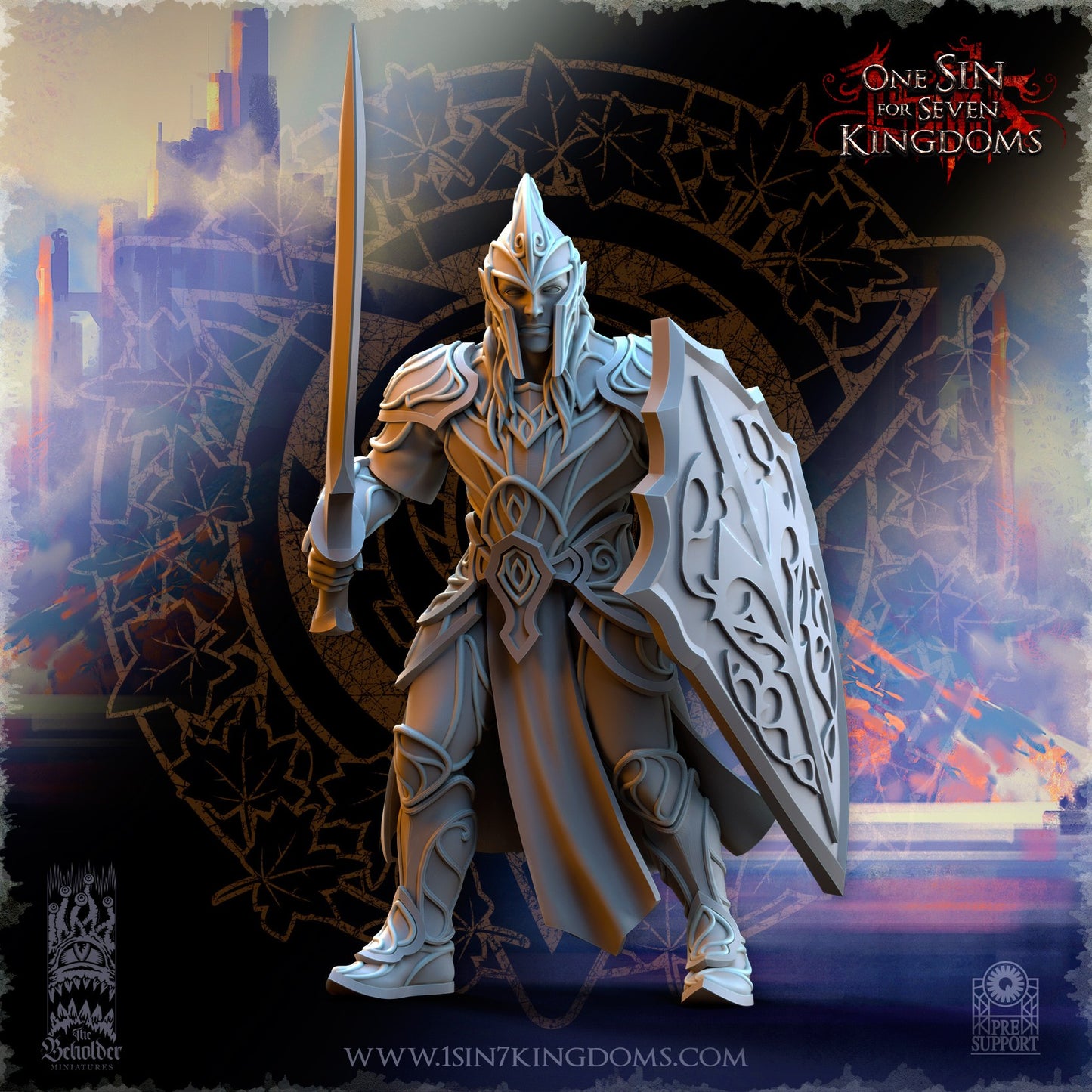 Miniatura Guerreros de Plataluna Altos Elfos resina 32mm sin pintar - Drakholm