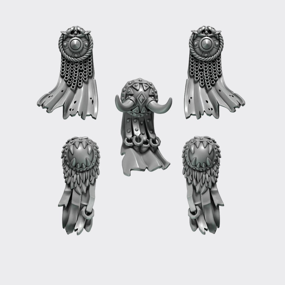 Tabardos Primal Hounds E — bits de conversión sci-fi grimdark de Greytide Studio, resina 32mm sin pintar