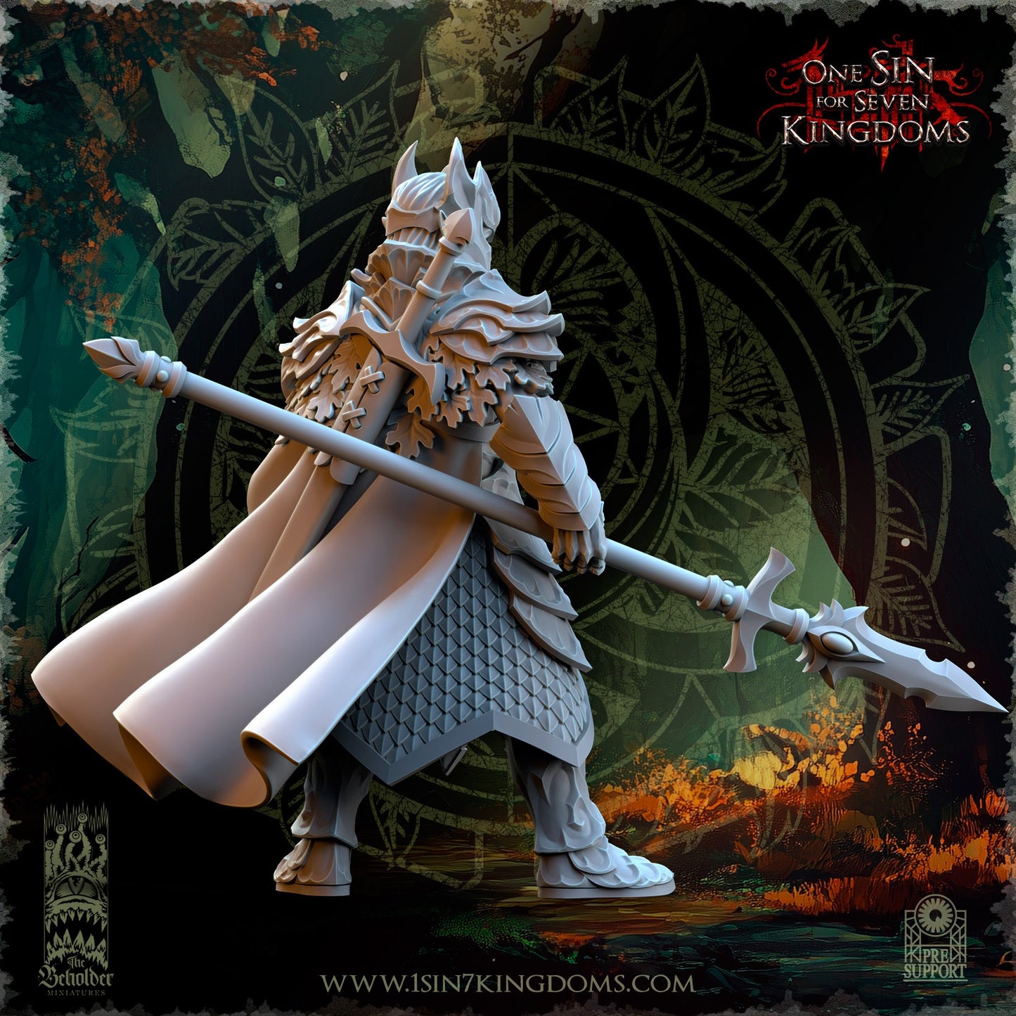 Miniatura Thalenar, Rey Perenne Elfos Silvanos resina 32mm sin pintar - Drakholm