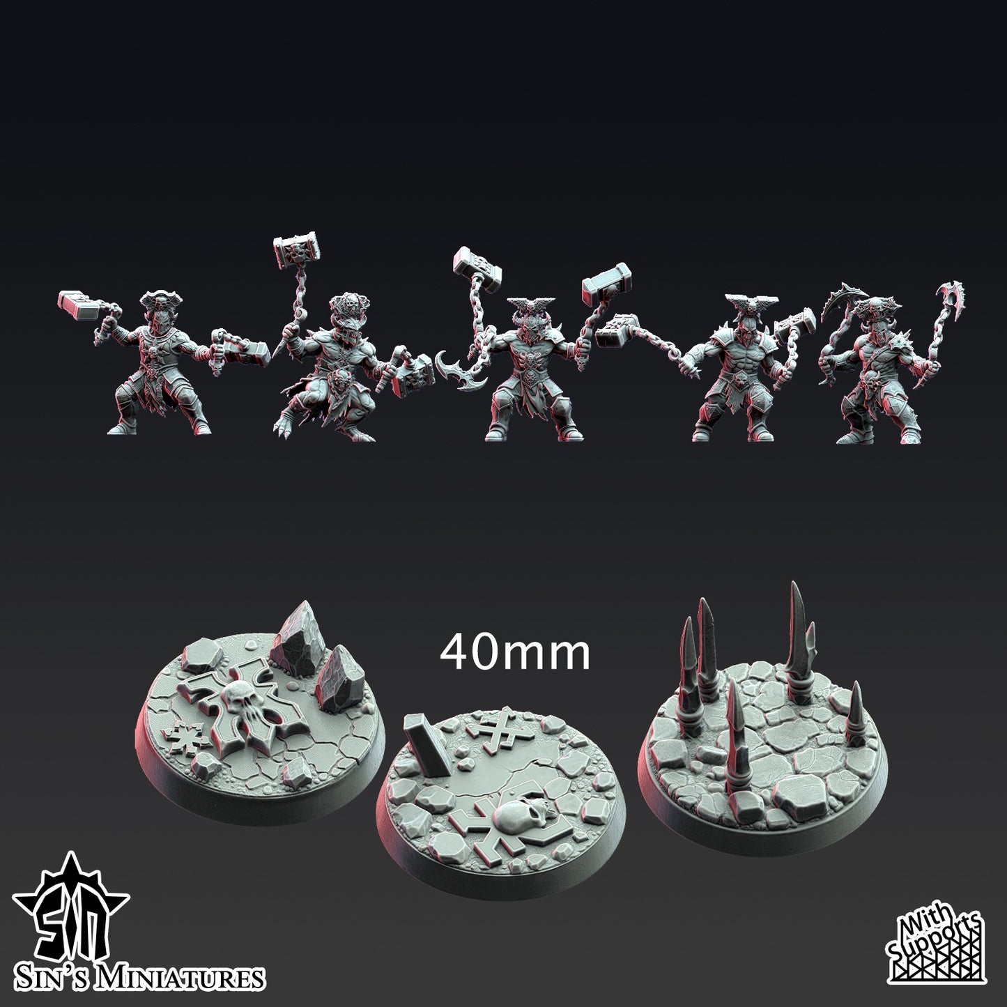 Miniatura Los Mercaderes de la Muerte Reinos del Caos resina 32mm sin pintar - Drakholm