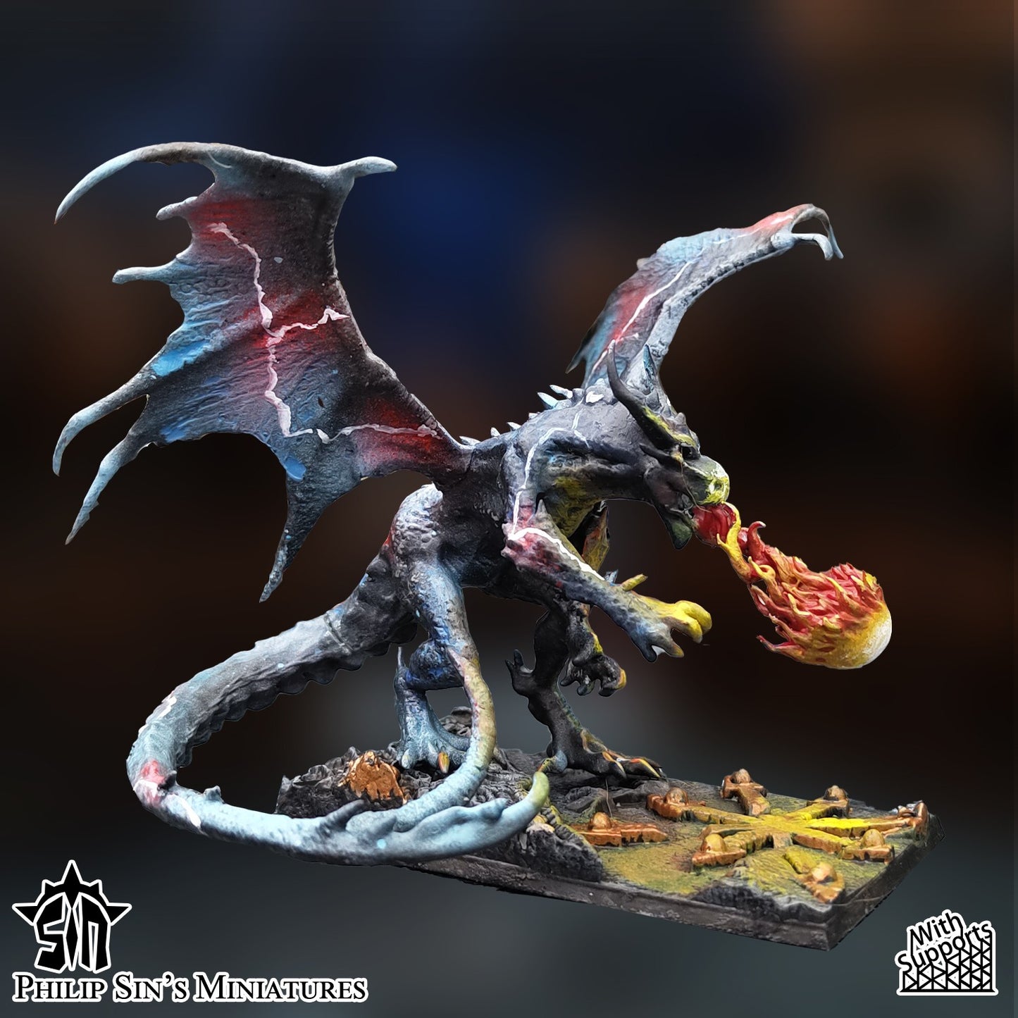Miniatura El Dragón de la Distorsión Reinos del Caos resina 32mm sin pintar - Drakholm