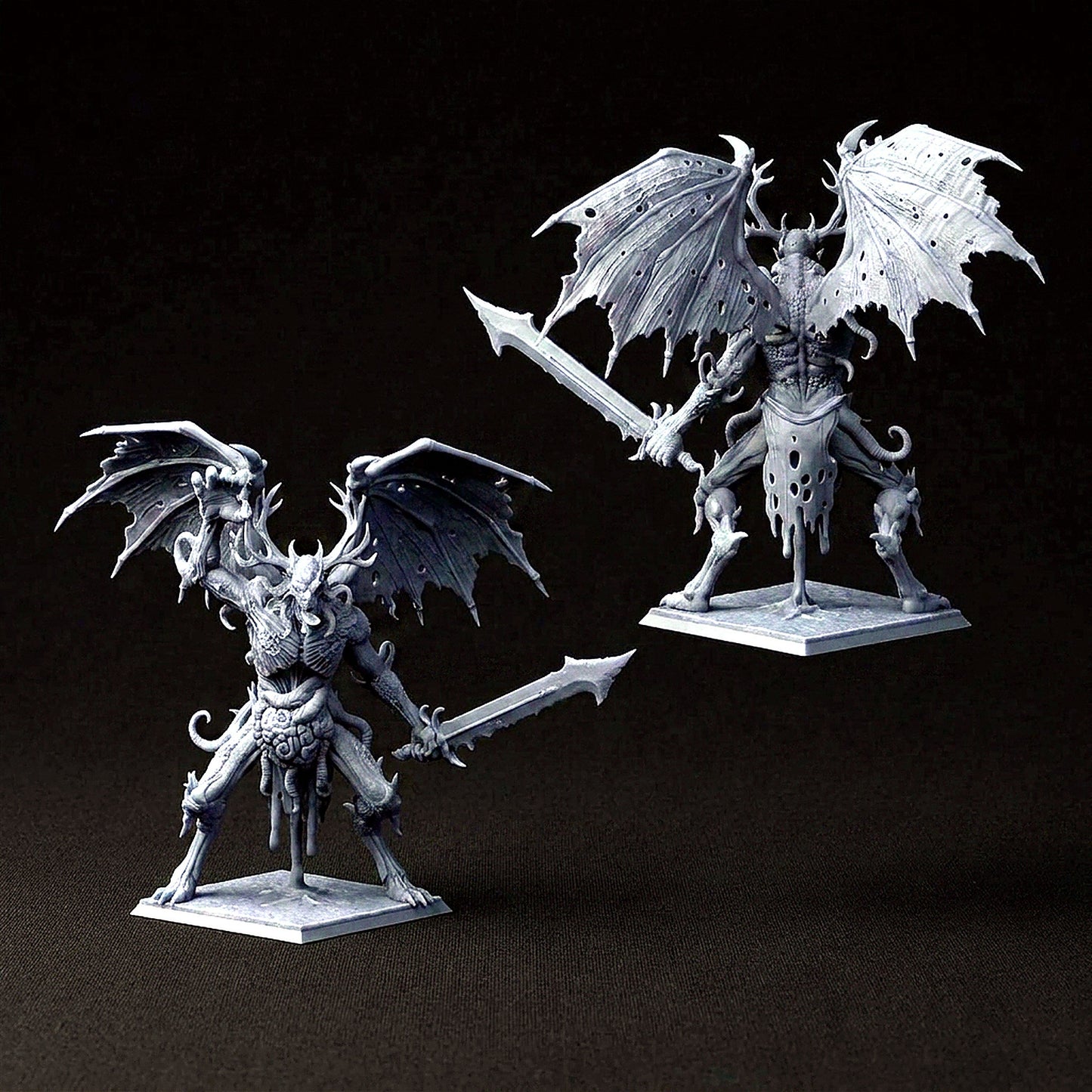 Miniatura Príncipes Demoniacos Alados de la Plaga Reinos del Caos resina 32mm sin pintar - Drakholm