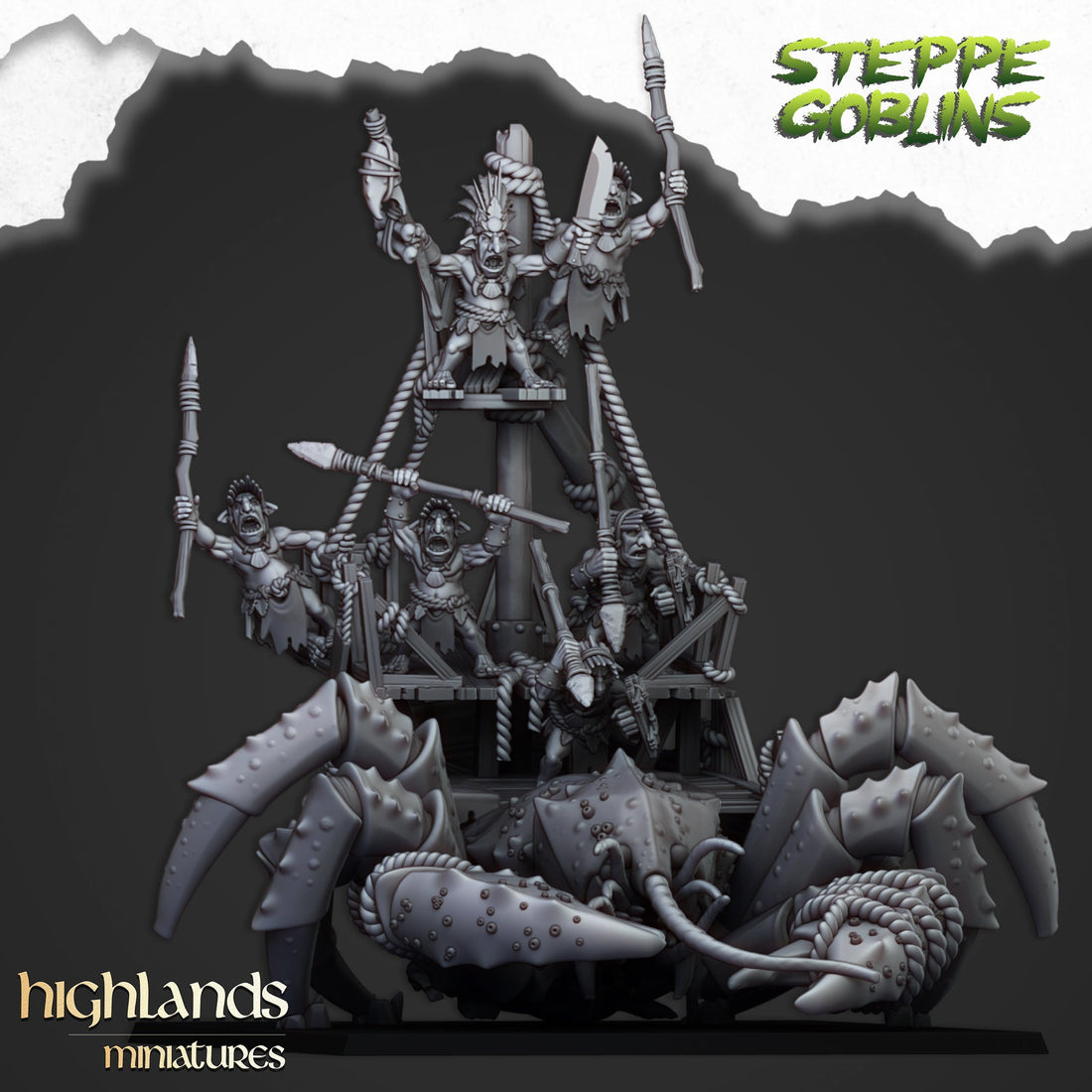 Cangrejo Gigante de los Goblins de Costa, miniatura de resina 28mm de Orcos y Goblins de Highland Miniatures
