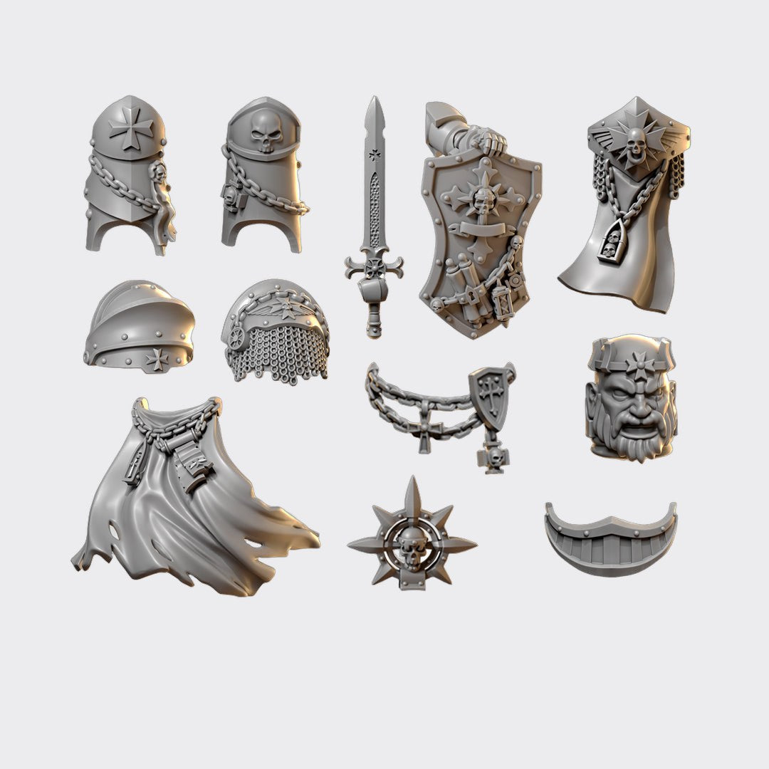 Pack de conversión de capitán de los cruzados eternos, miniatura de resina 28mm de ciencia ficción grimdark de Greytide Studio