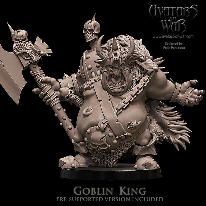 Rey Goblin, Azote de Enanos y Elfos · miniatura de resina 28 mm · Orcos y Goblins · Drakholm