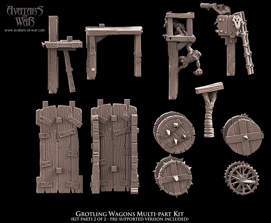 Carro de Guerra Grotling (kit) · miniatura de resina 28 mm · Orcos y Goblins · Drakholm