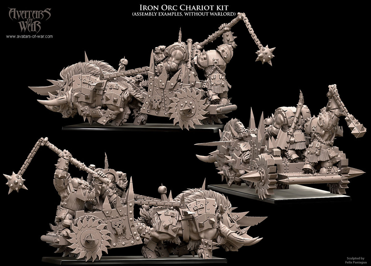 Carro de Guerra Orco de Hierro · miniatura de resina 28 mm · Orcos y Goblins · Drakholm