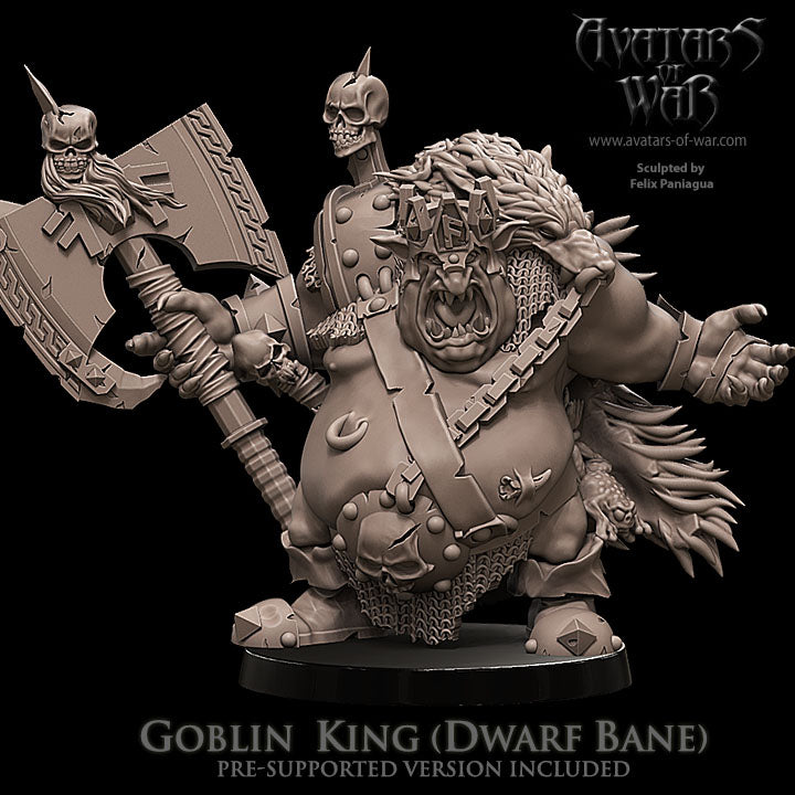 Rey Goblin, Azote de Enanos y Elfos · miniatura de resina 28 mm · Orcos y Goblins · Drakholm