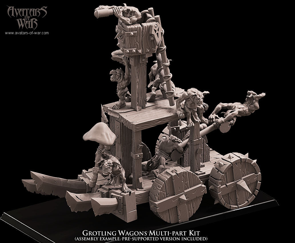 Carro de Guerra Grotling (kit) · miniatura de resina 28 mm · Orcos y Goblins · Drakholm