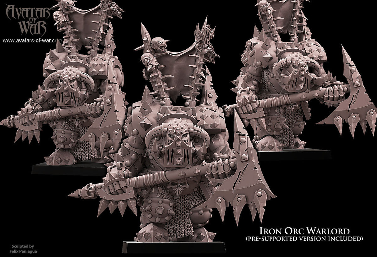 Señor de la Guerra Orco de Hierro - Héroe Multipieza · miniatura de resina 28 mm · Orcos y Goblins · Drakholm