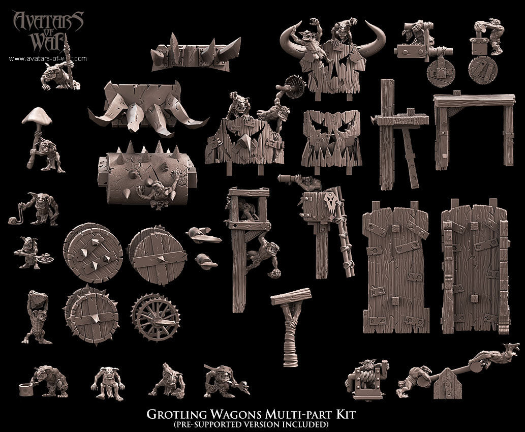 Carro de Guerra Grotling (kit) · miniatura de resina 28 mm · Orcos y Goblins · Drakholm