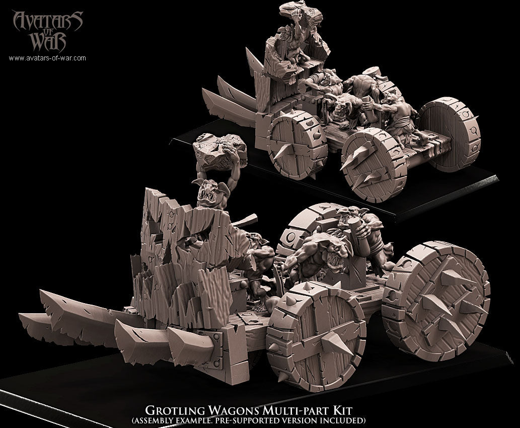 Carro de Guerra Grotling (kit) · miniatura de resina 28 mm · Orcos y Goblins · Drakholm