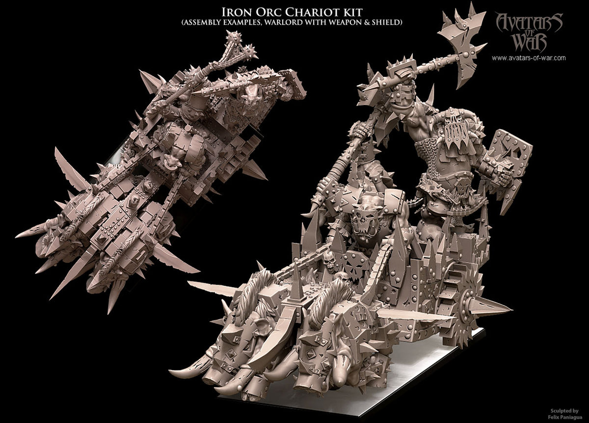 Carro de Guerra Orco de Hierro · miniatura de resina 28 mm · Orcos y Goblins · Drakholm