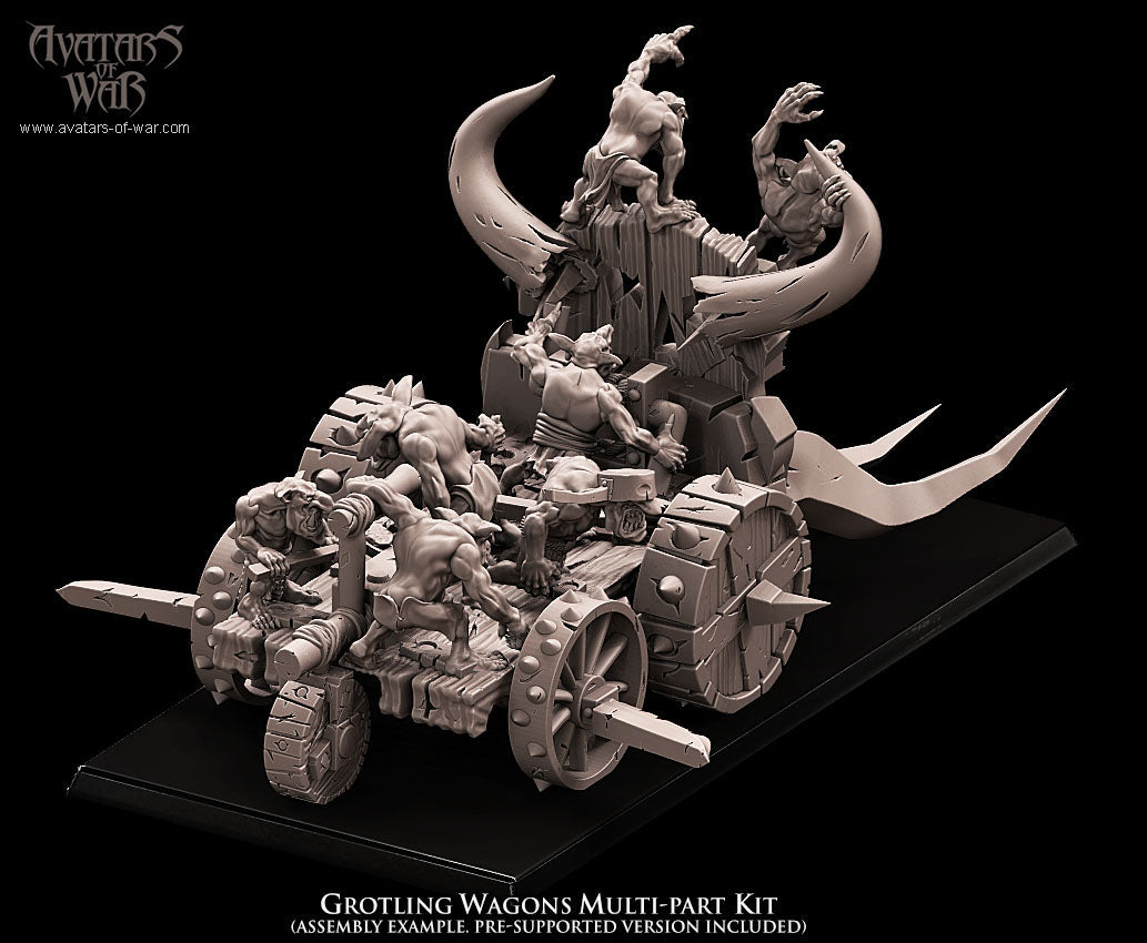 Carro de Guerra Grotling (kit) · miniatura de resina 28 mm · Orcos y Goblins · Drakholm