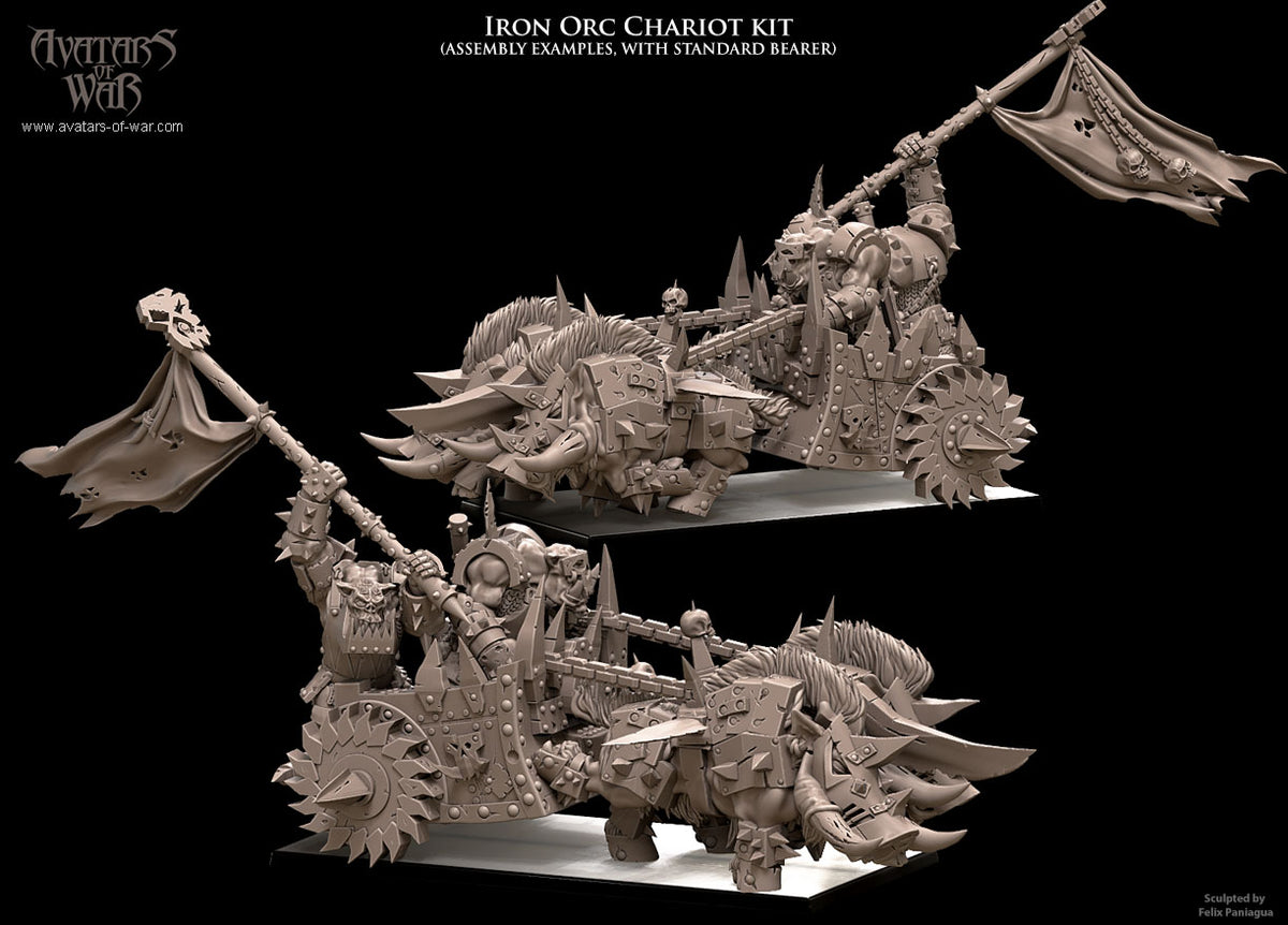 Carro de Guerra Orco de Hierro · miniatura de resina 28 mm · Orcos y Goblins · Drakholm