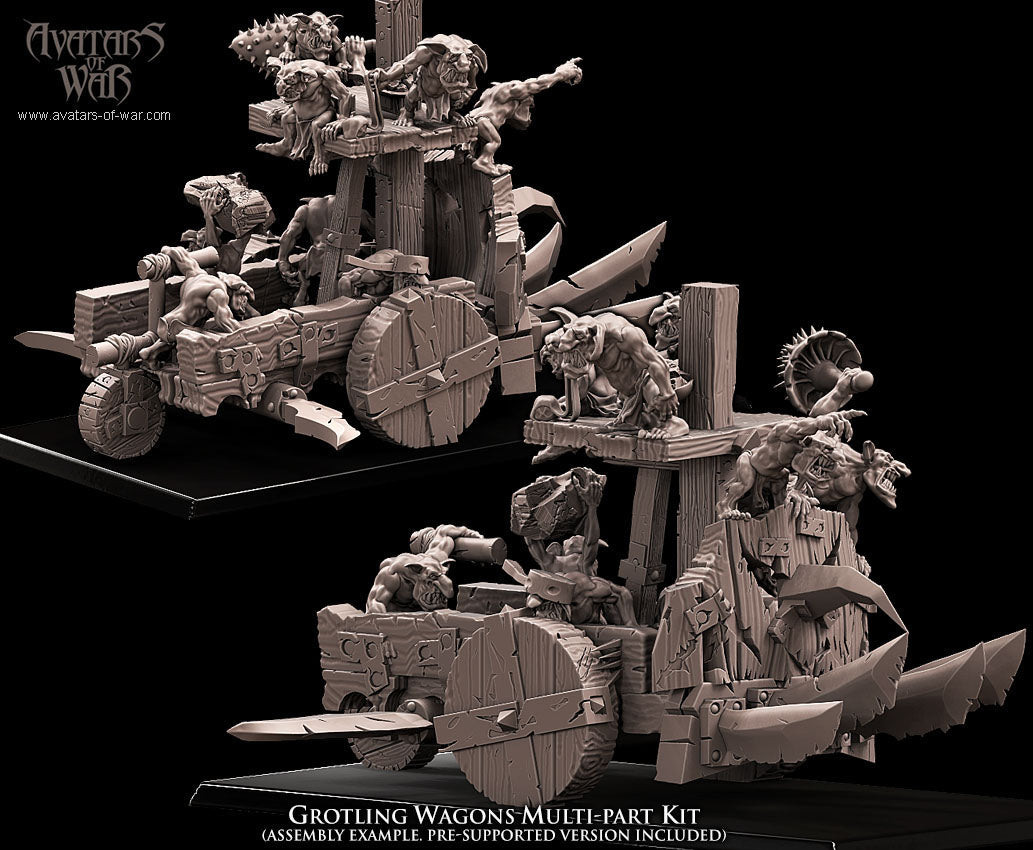 Carro de Guerra Grotling (kit) · miniatura de resina 28 mm · Orcos y Goblins · Drakholm