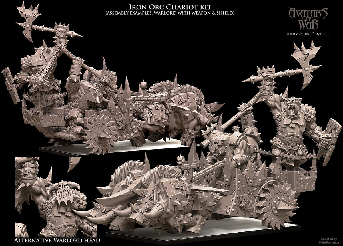 Carro de Guerra Orco de Hierro · miniatura de resina 28 mm · Orcos y Goblins · Drakholm