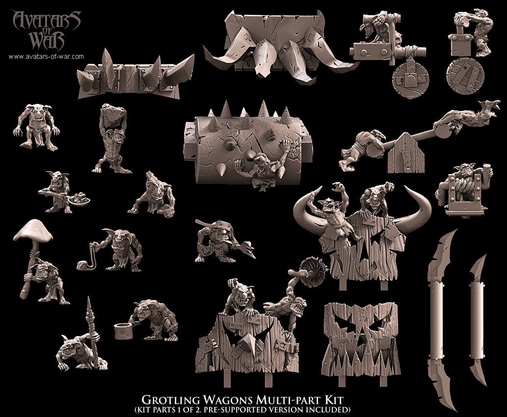 Carro de Guerra Grotling (kit) · miniatura de resina 28 mm · Orcos y Goblins · Drakholm