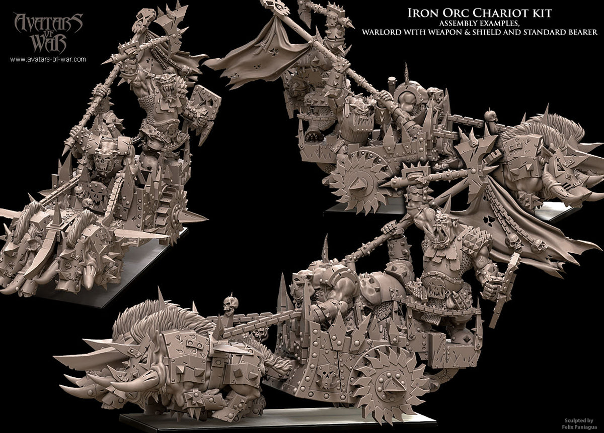 Carro de Guerra Orco de Hierro · miniatura de resina 28 mm · Orcos y Goblins · Drakholm