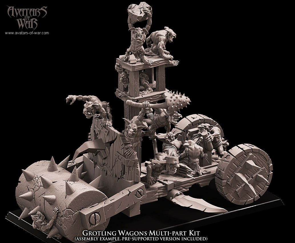 Carro de Guerra Grotling (kit) · miniatura de resina 28 mm · Orcos y Goblins · Drakholm