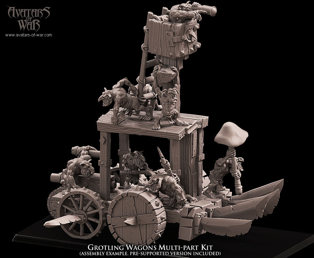 Carro de Guerra Grotling (kit) · miniatura de resina 28 mm · Orcos y Goblins · Drakholm