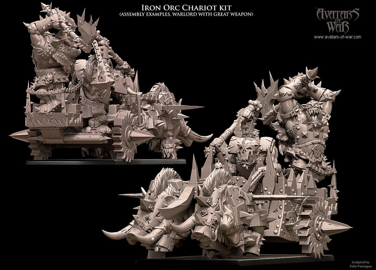 Carro de Guerra Orco de Hierro · miniatura de resina 28 mm · Orcos y Goblins · Drakholm