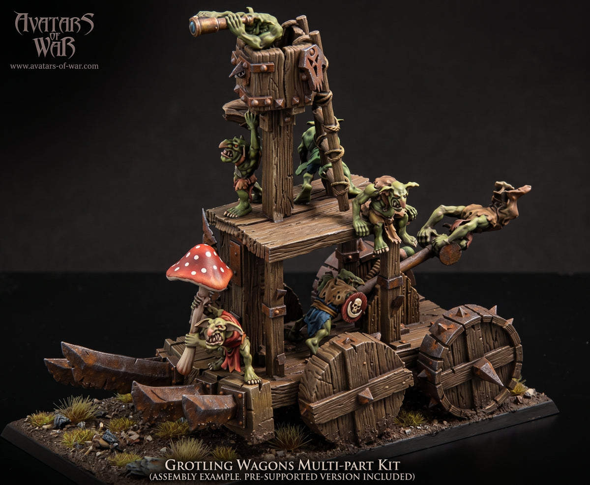 Carro de Guerra Grotling (kit) · miniatura de resina 28 mm · Orcos y Goblins · Drakholm