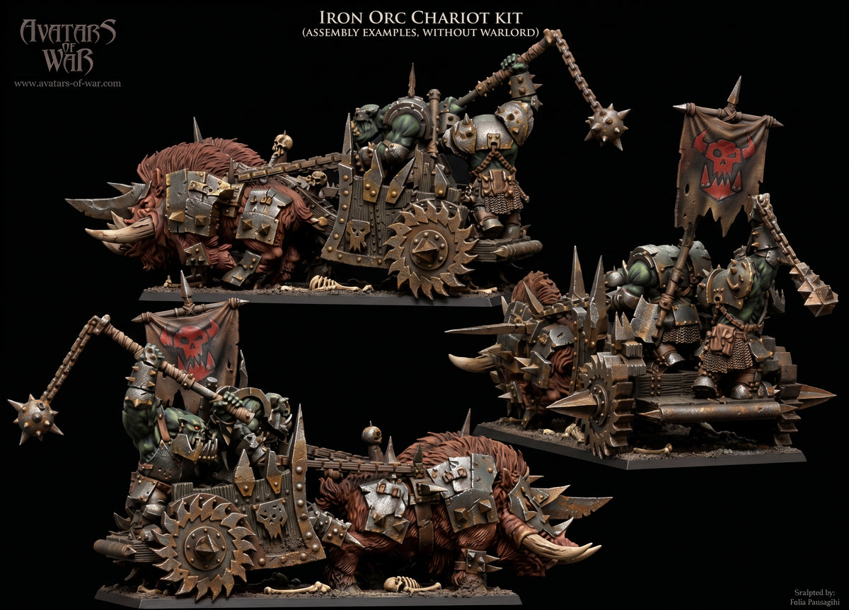 Carro de Guerra Orco de Hierro · miniatura de resina 28 mm · Orcos y Goblins · Drakholm