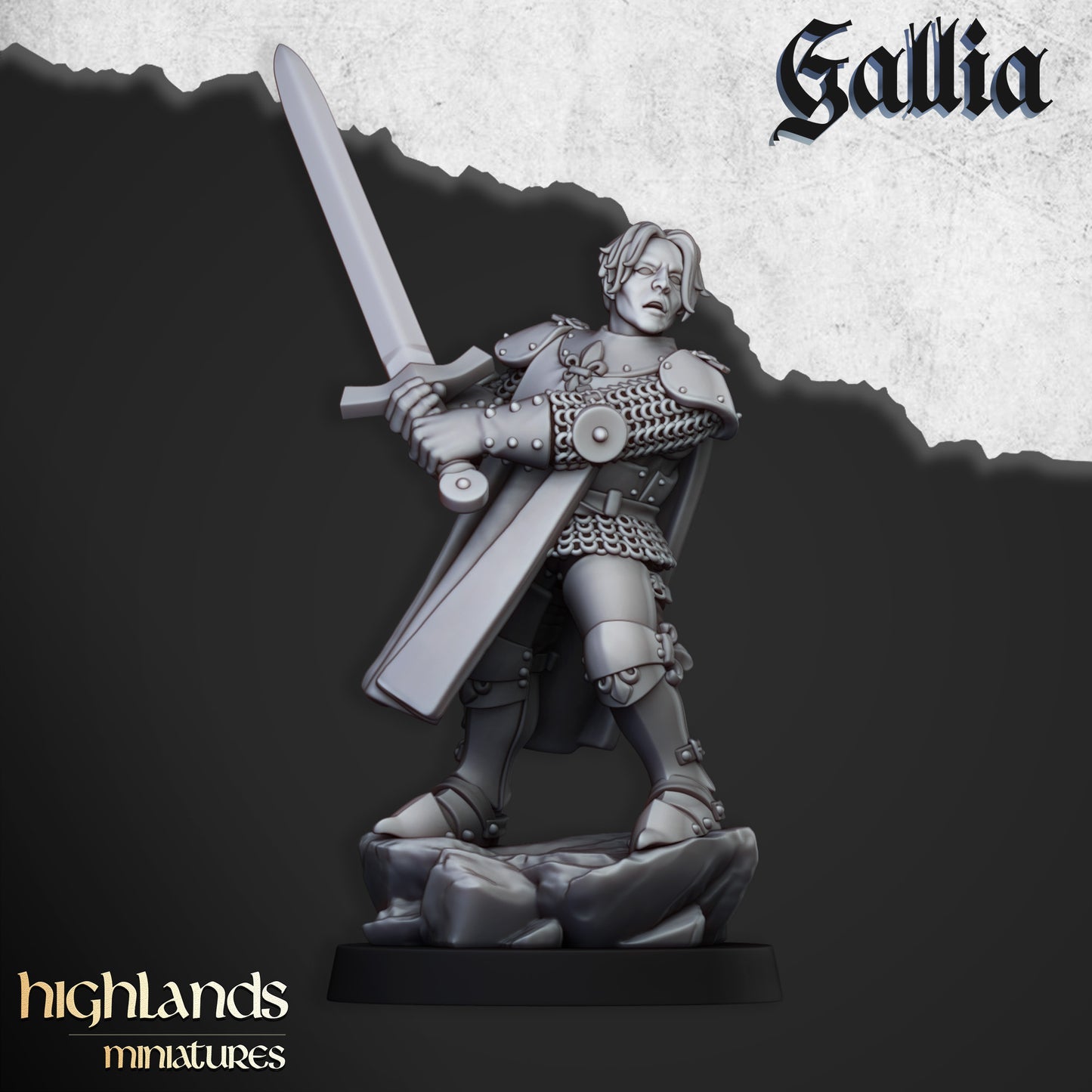 Miniatura Baronesa de Gallia Bretones resina 28mm sin pintar - Drakholm