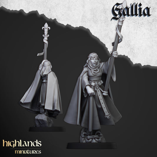 Miniatura Damisela de Gallia a Pie Bretones resina 28mm sin pintar - Drakholm