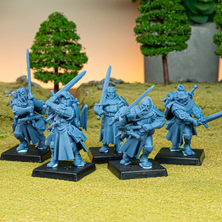 Miniatura Caballero Andante Desmontado Bretones resina 28mm sin pintar - Drakholm