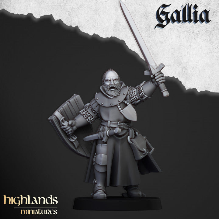 Miniatura Héroe Caballero Andante a Pie Bretones resina 28mm sin pintar - Drakholm