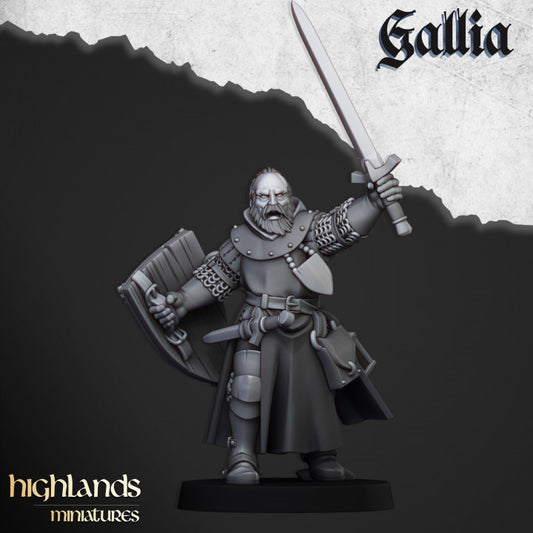 Miniatura Héroe Caballero Andante a Pie Bretones resina 28mm sin pintar - Drakholm