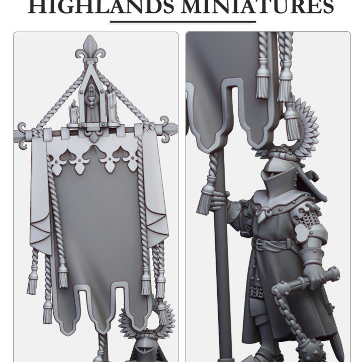 Miniatura Portaestandartes de Batalla Gallia Bretones resina 28mm sin pintar - Drakholm
