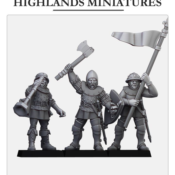 Miniatura Peregrinos de Gallia Bretones resina 28mm sin pintar - Drakholm