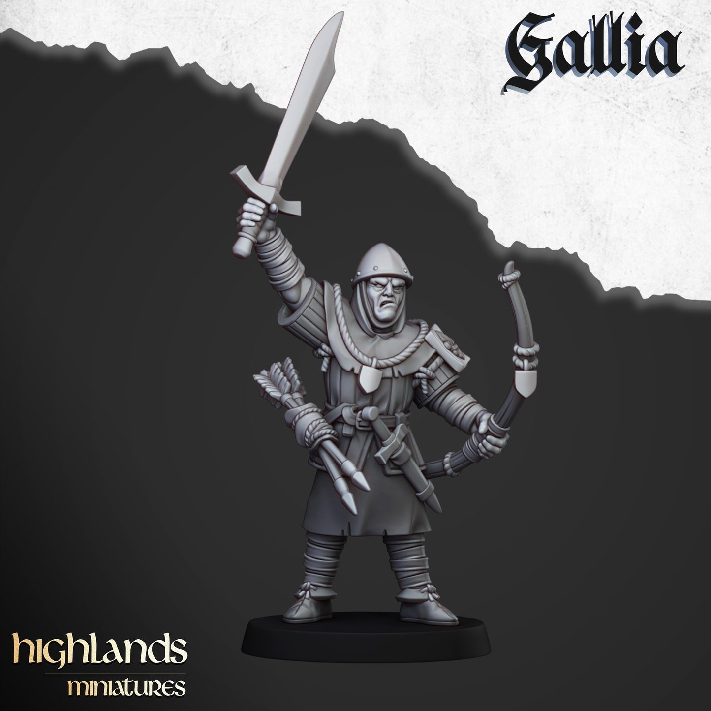Miniatura Trabuco de Gallia Bretones resina 28mm sin pintar - Drakholm