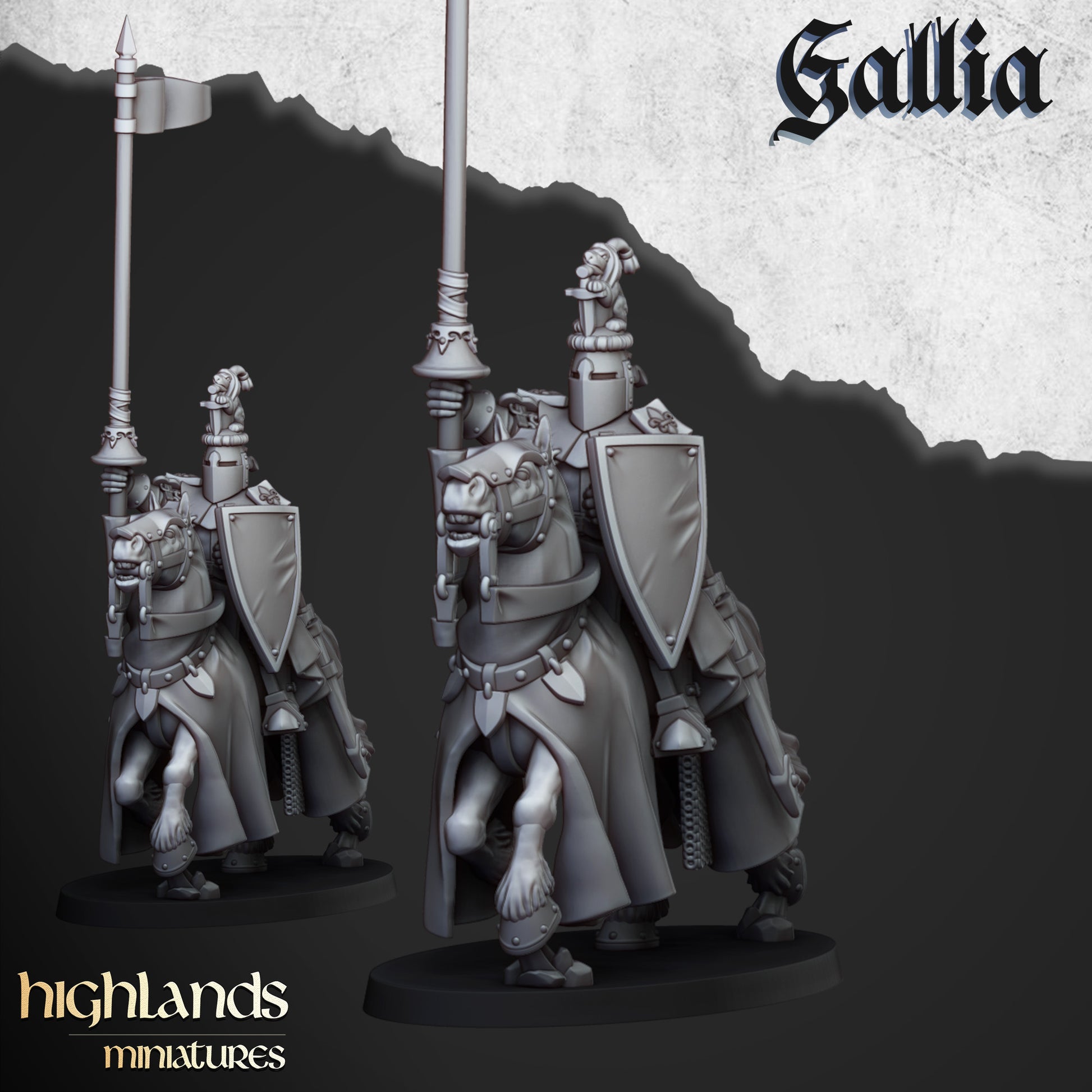 Miniatura Caballeros del Grial Bretones resina 28mm sin pintar - Drakholm