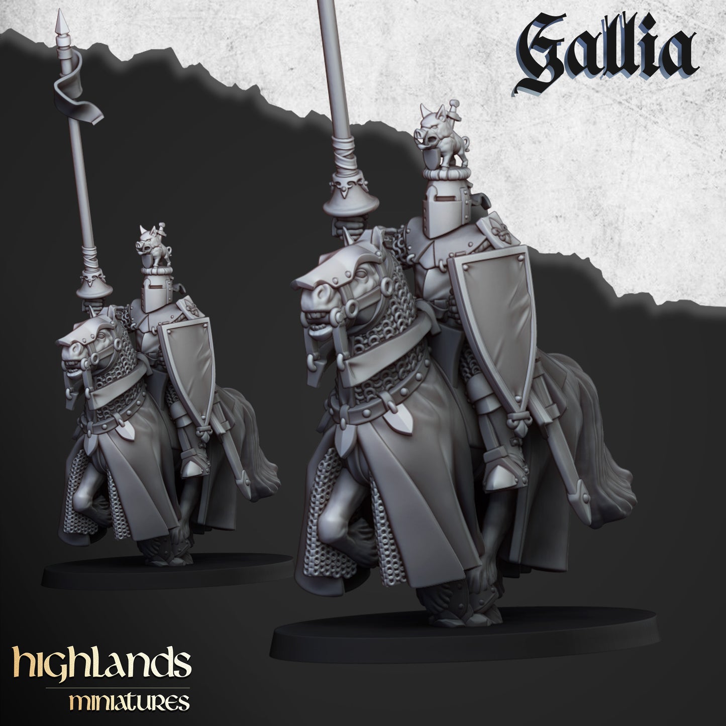 Miniatura Caballeros del Grial Bretones resina 28mm sin pintar - Drakholm