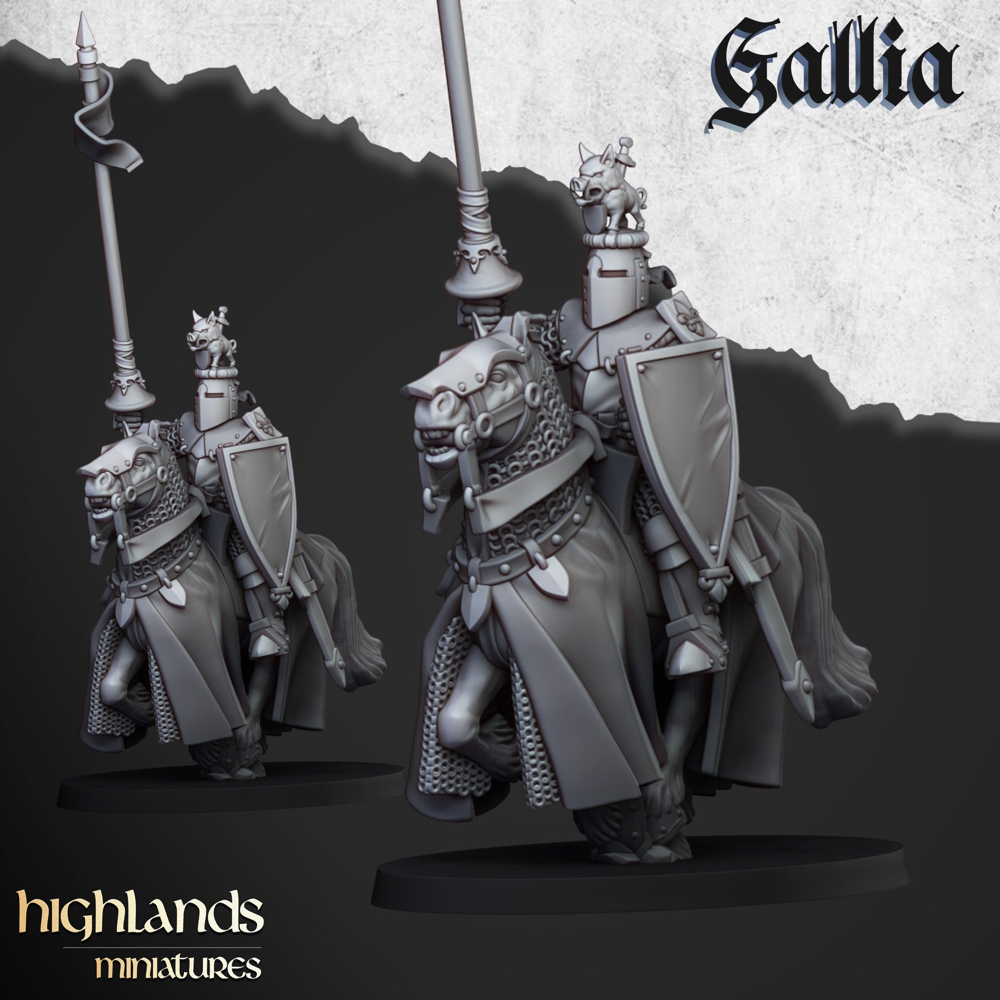 Miniatura Caballeros del Grial Bretones resina 28mm sin pintar - Drakholm